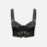 Nola Lace-Trimmed Wool Bralette in Grey