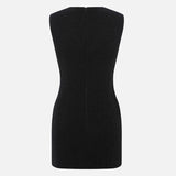 Kiara Lace Overlay Mini Dress in Black