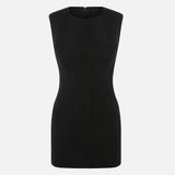 Kiara Lace Overlay Mini Dress in Black