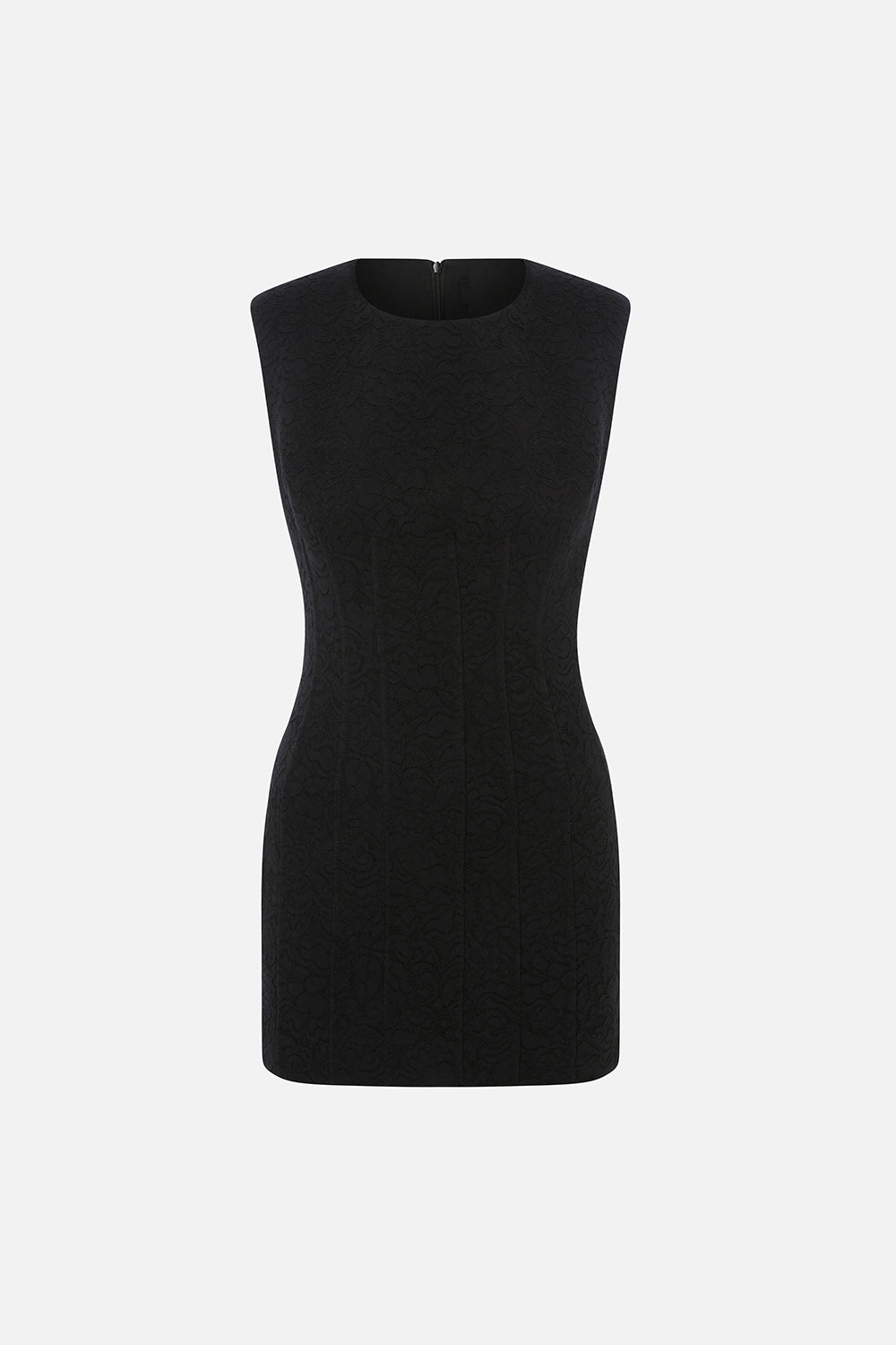 Kiara Lace Overlay Mini Dress in Black