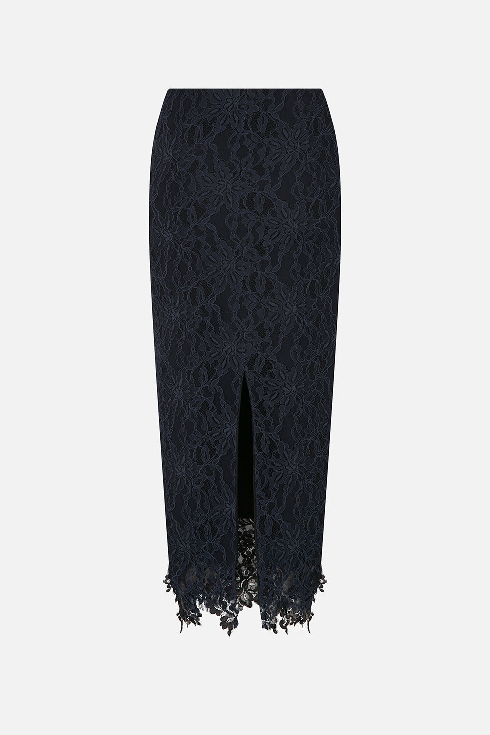 Kim Lace Midi Skirt in Navy Blue