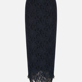 Kim Lace Midi Skirt in Navy Blue