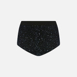 Zoey Silk Sequin Shorts in Navy Blue Sequin