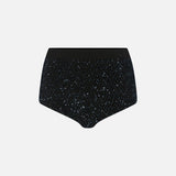 Zoey Silk Sequin Shorts in Navy Blue Sequin