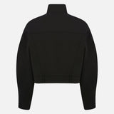Maddy Cropped Biker Jacket in Black