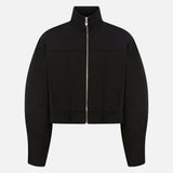 Maddy Cropped Biker Jacket in Black