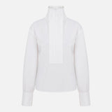 Juna High-Neck Cotton Shirt in White
