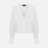 Talia V-Neck Cotton Shirt in White