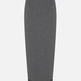 Gaia Midi Skirt with Lace Trim in Grey