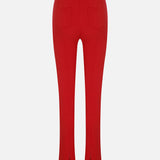 Gia Trousers with Zipper Detail in Red