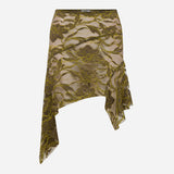 Nensi-Ruffled Lace Mini Skirt