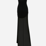 Ashley-Two-Piece Maxi Dress With Pleated Top And Chiffon Skirt