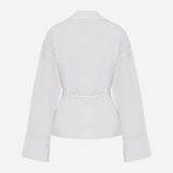 Lee-Draped Poplin Shirt With Accessory Detail in White