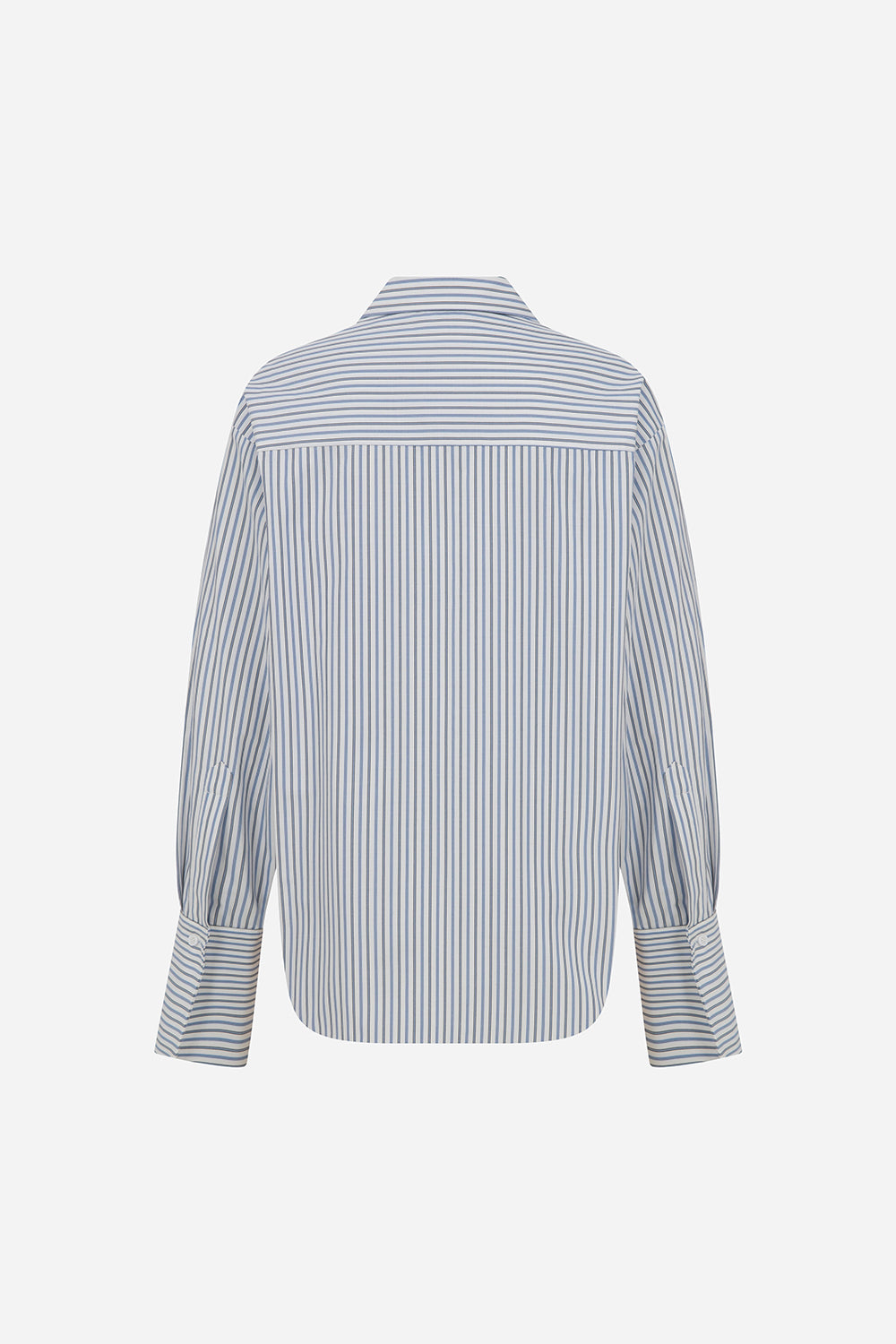 Nina-Striped Poplin Shirt in Blue