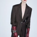 Mono - Constructed Wool Blazer in Brown