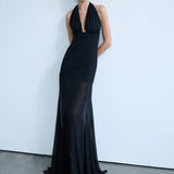 Mel-Corset Detailed Chiffon Dress