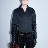 Colette - Cotton Shirt in Black