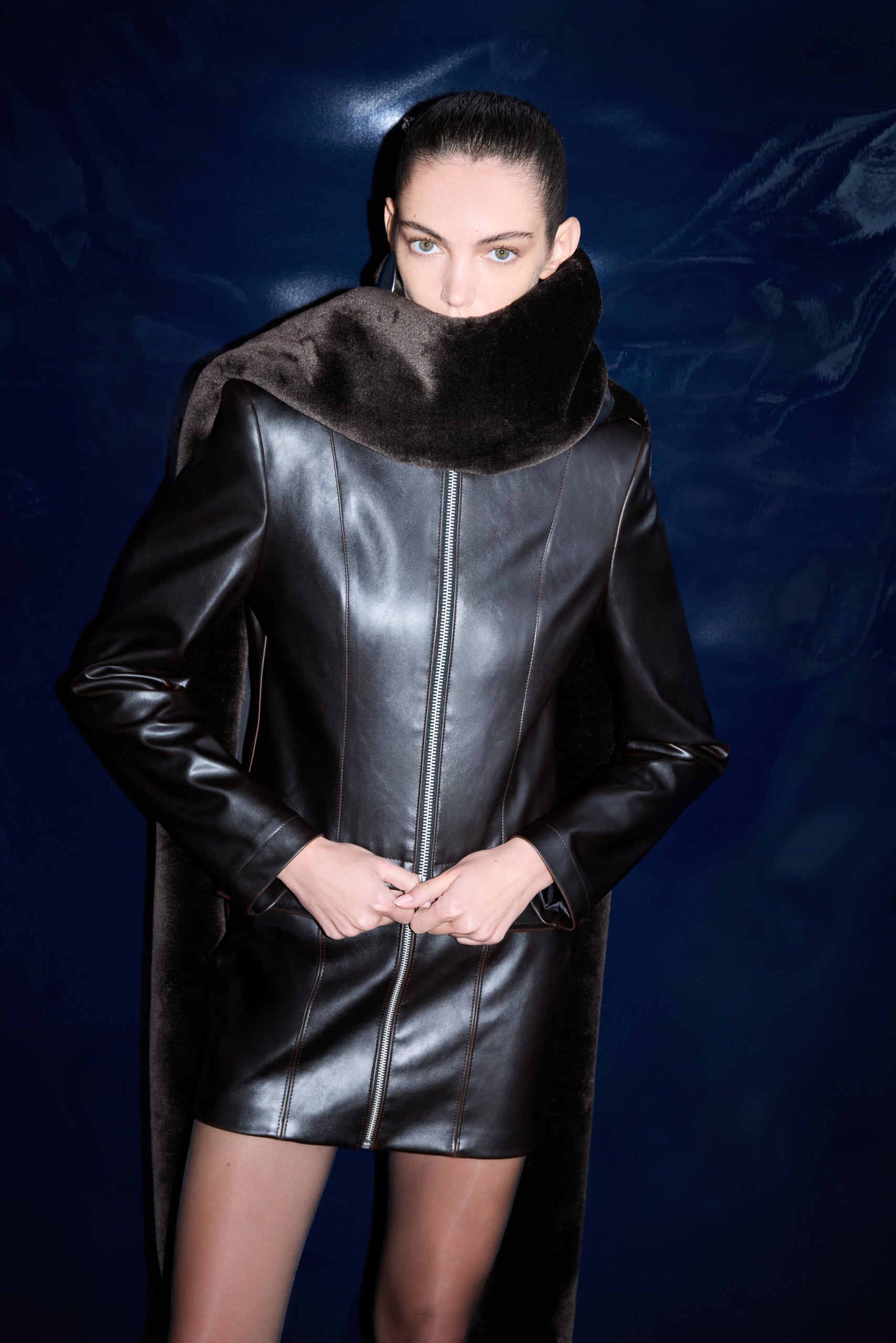 Lara - Zipper Detailed Leather Jacket