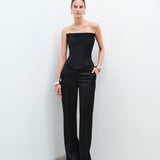 Noah-Low Rise Tailored Satin Trousers