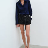 Wendy-Beaded Sequin Shorts in Black