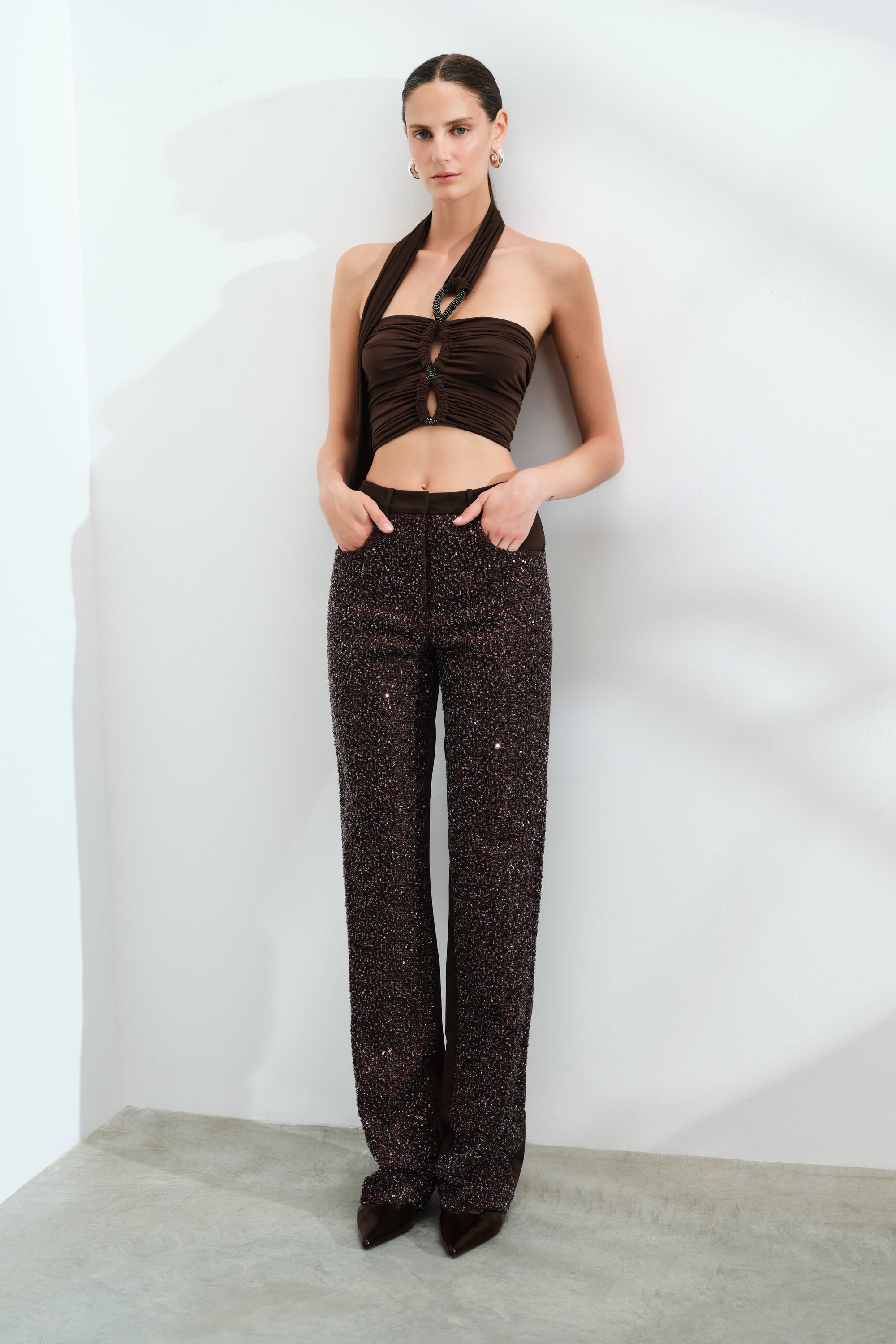 Suki - Beaded Sequin Trousers