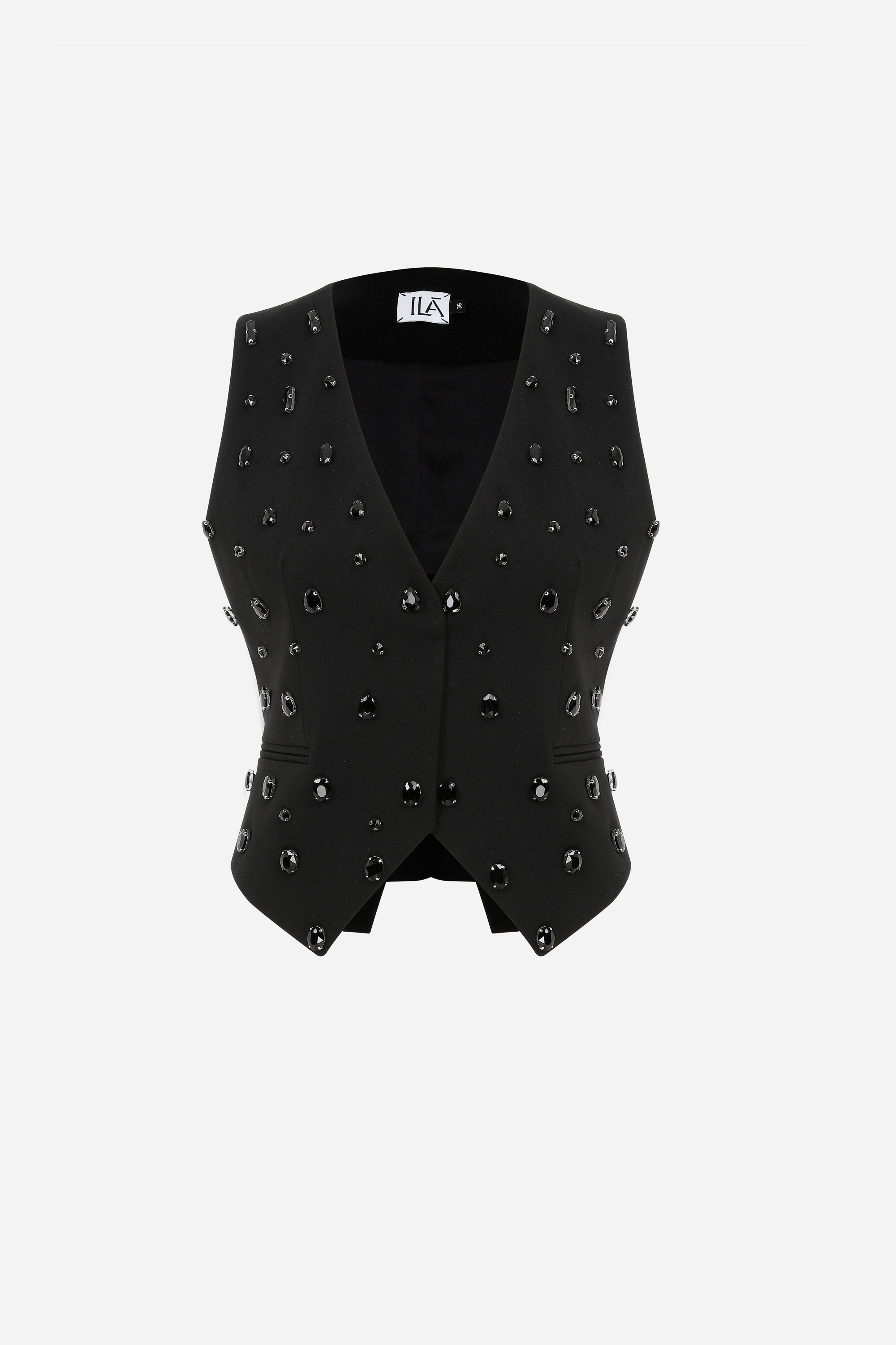 Nuit - Stone Embroidered Waistcoat