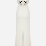 Grace - Strapless Midi Dress With Hand Stitched Mirrors