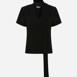 Lola - V Neck T-Shirt With Shawl Detail