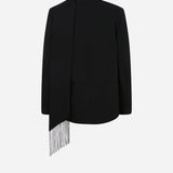 Roxy - Boxy Blazer With Beaded Fringe Detailed Shawl