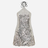 Emily - Sequined Mini Dress With Contrast Piping