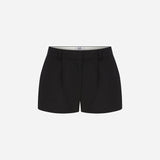 Lou - One Pleated Tailored Shorts in Black