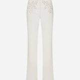 Erica - Trousers With Applique Detail in White