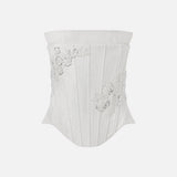 Glynn-Jacquard Corset With Hand-Crafted Eyelet Appliqué Detail
