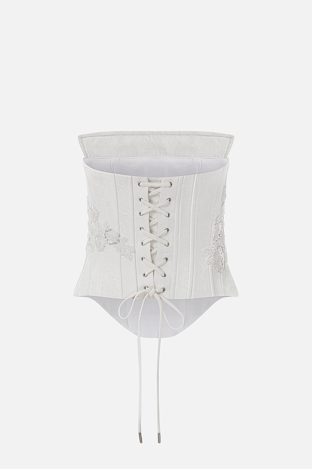 Glynn-Jacquard Corset With Hand-Crafted Eyelet Appliqué Detail