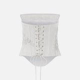 Glynn-Jacquard Corset With Hand-Crafted Eyelet Appliqué Detail