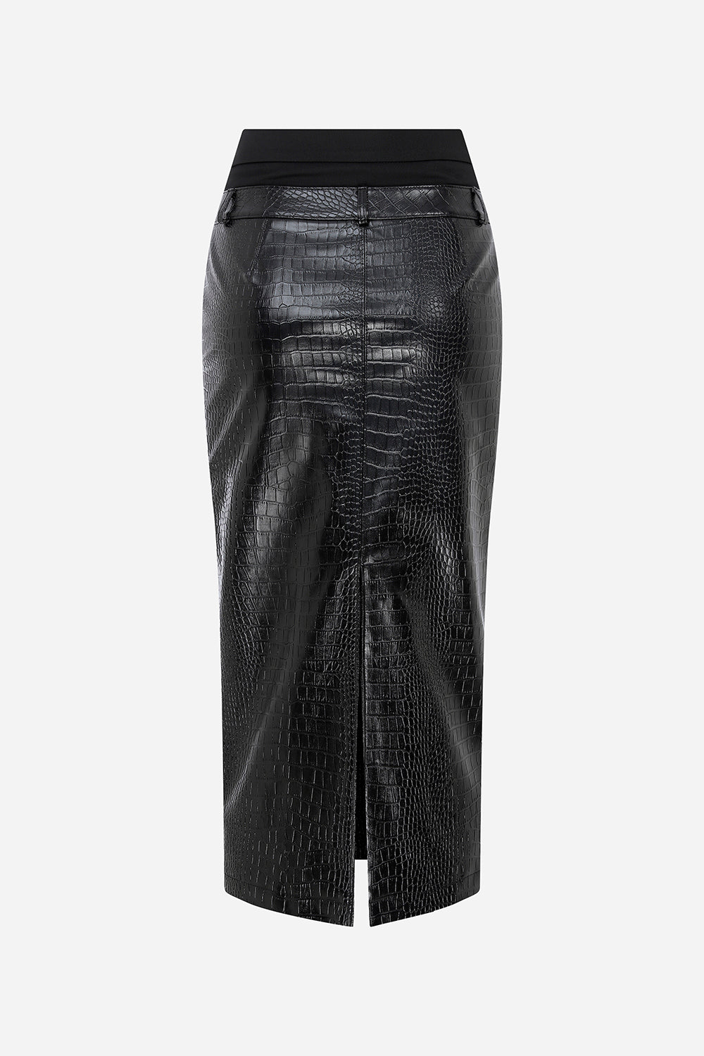 Vesper - Crocodile Vegan Leather Pencil Skirt