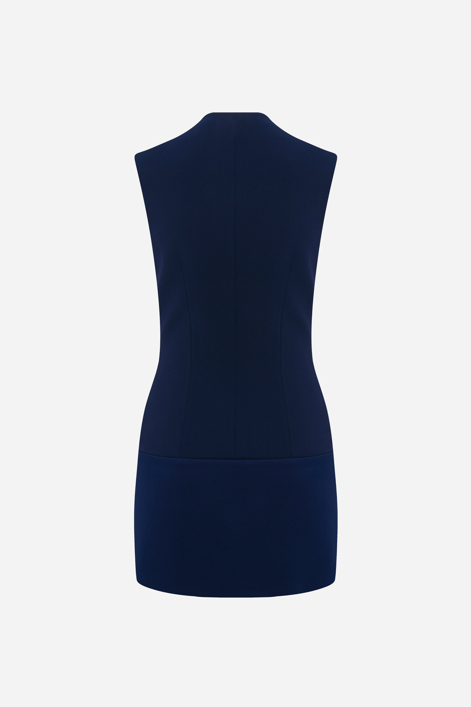 Lea - Mini Dress With Satin Detail in Navy Blue