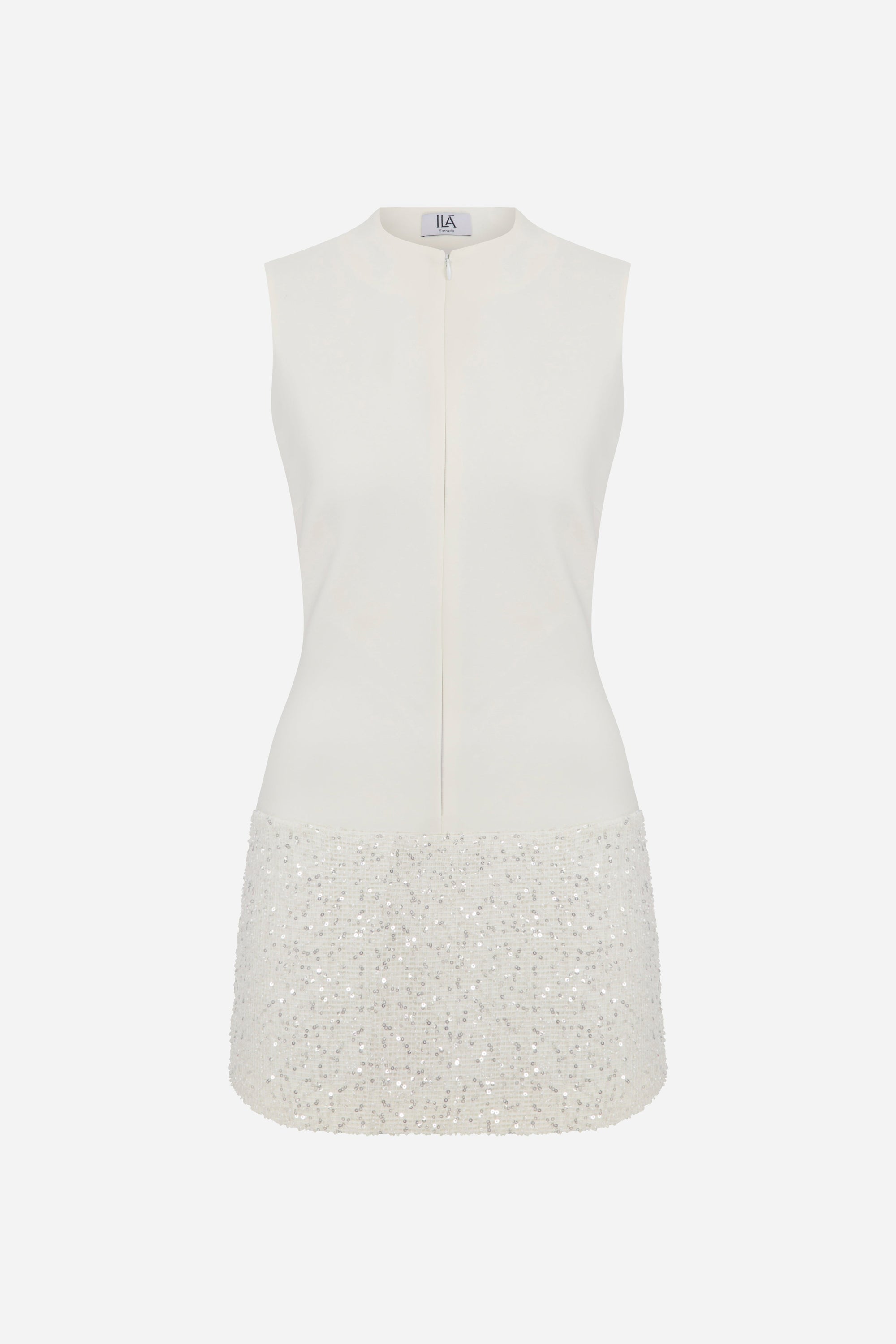 Nadia - Mini Dress with Sequin Detail in White