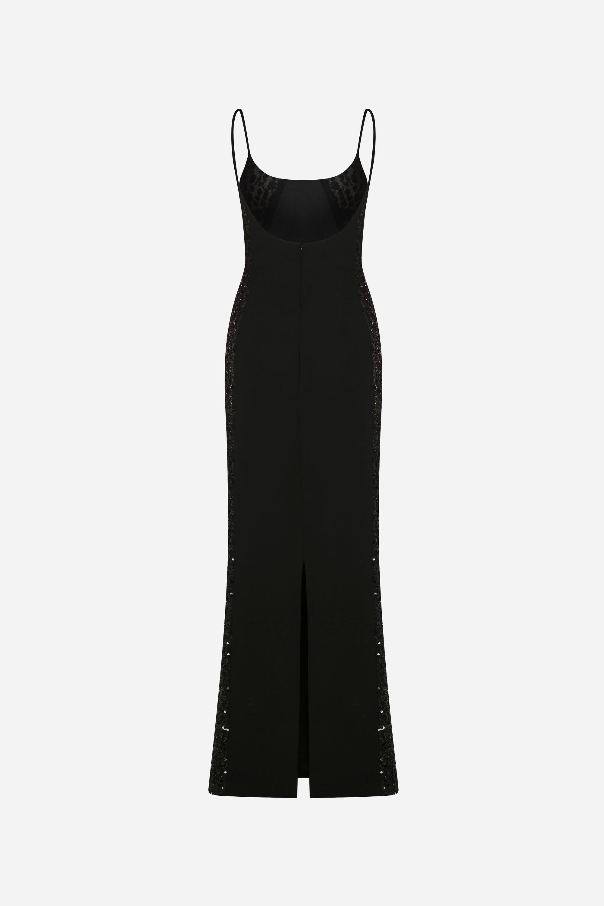 Violet - Sequin Details Slip Dress in Black