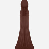 Rami - Open-Back Jersey Maxi Dress With Train in Brown