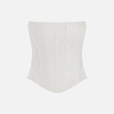 Odea-Strapless Lace Corset With Hand-Beaded Side Embellishments