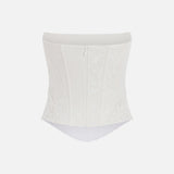 Odea-Strapless Lace Corset With Hand-Beaded Side Embellishments