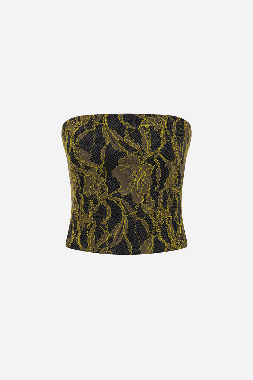 Maria-Lace-Overlay Denim Corset