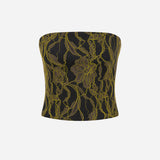 Maria-Lace-Overlay Denim Corset