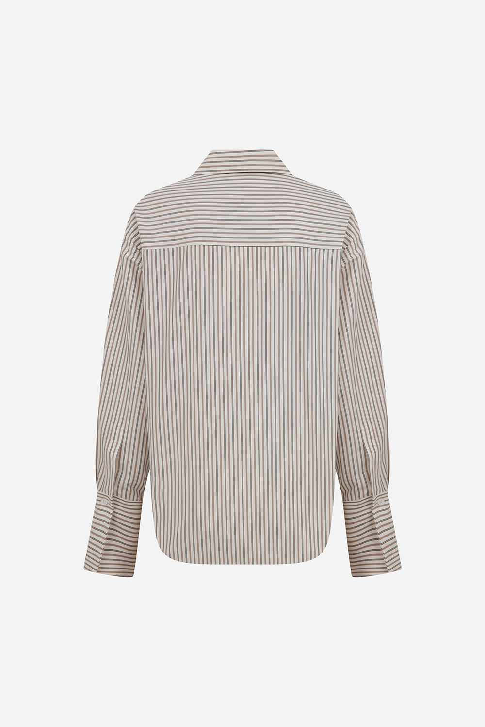 Nina-Striped Poplin Shirt in Brown