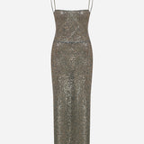 Anissa-Backless Sequin Midi Dress