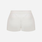 Lou-Tailored Pleated Mini Shorts in White