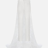 Petal-Lace Trousers With Train Detail