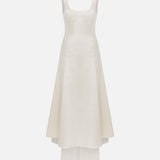 Soho-U-Neck Silk Shantung Dress