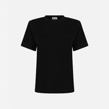Alicia - T-Shirt With Shoulder Pads in Black